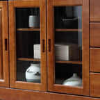 Kitchen Wooden White Cabinet Sideboard Built-in Wine Rack