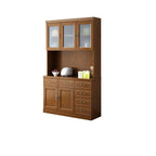 Kitchen Wooden White Cabinet Sideboard Built-in Wine Rack