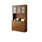 Kitchen Wooden White Cabinet Sideboard Built-in Wine Rack