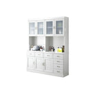 Kitchen Wooden White Cabinet Sideboard Built-in Wine Rack