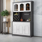 Kitchen Wooden White Cabinet Sideboard Built-in Wine Rack