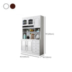 Kitchen Wooden White Cabinet Sideboard Built-in Wine Rack