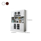 Kitchen Wooden White Cabinet Sideboard Built-in Wine Rack