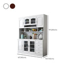 Kitchen Wooden White Cabinet Sideboard Built-in Wine Rack