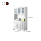 Kitchen Wooden White Cabinet Sideboard Built-in Wine Rack