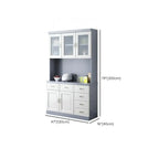 Kitchen Wooden White Cabinet Sideboard Built-in Wine Rack