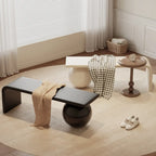 Decorative Square Wood and Leather Cushioned Sitting Bench