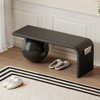 Decorative Square Wood and Leather Cushioned Sitting Bench