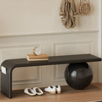 Decorative Square Wood and Leather Cushioned Sitting Bench