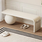 Decorative Square Wood and Leather Cushioned Sitting Bench