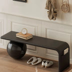 Decorative Square Wood and Leather Cushioned Sitting Bench