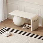 Decorative Square Wood and Leather Cushioned Sitting Bench