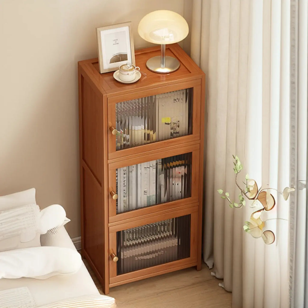 Wooden Storage Bedside Cabinet with 2 Shelves Nightstand