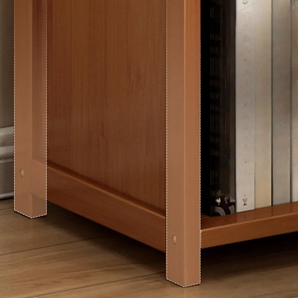 Wooden Storage Bedside Cabinet with 2 Shelves Nightstand