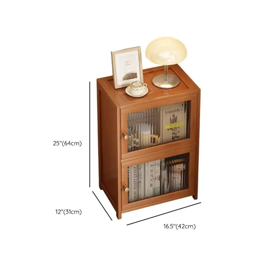 Wooden Storage Bedside Cabinet with 2 Shelves Nightstand