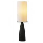 Modern Geometric Fabric Shade Wood Floor Lamp