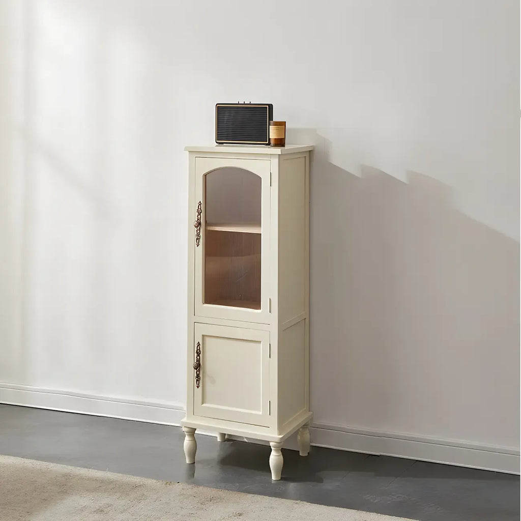 Antique Wooden Storage Walnut Narrow Buffet Cabinet