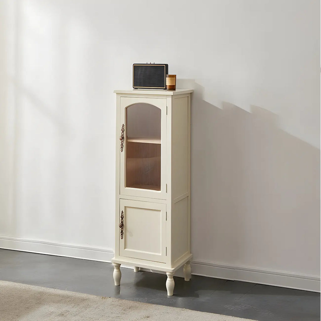 Antique Wooden Storage Walnut Narrow Buffet Cabinet