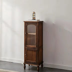 Antique Wooden Storage Walnut Narrow Buffet Cabinet