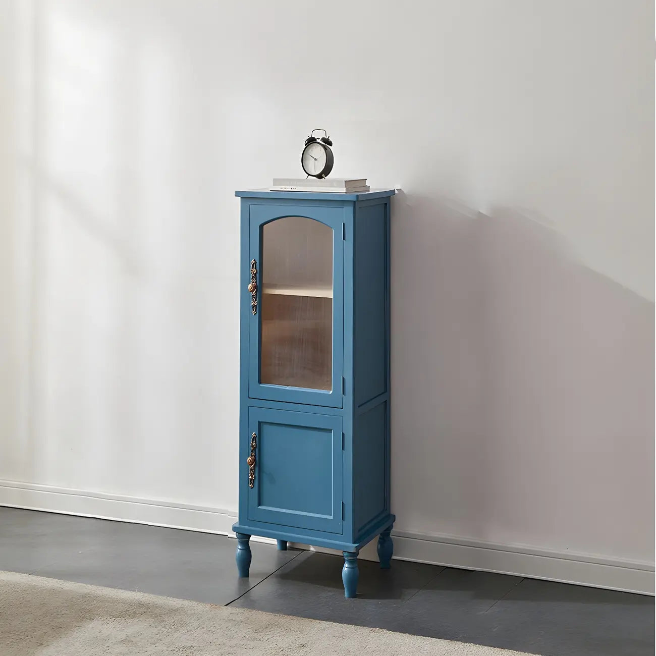 Antique Wooden Storage Walnut Narrow Buffet Cabinet