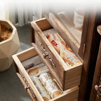 Antique Wooden Storage Walnut Narrow Buffet Cabinet