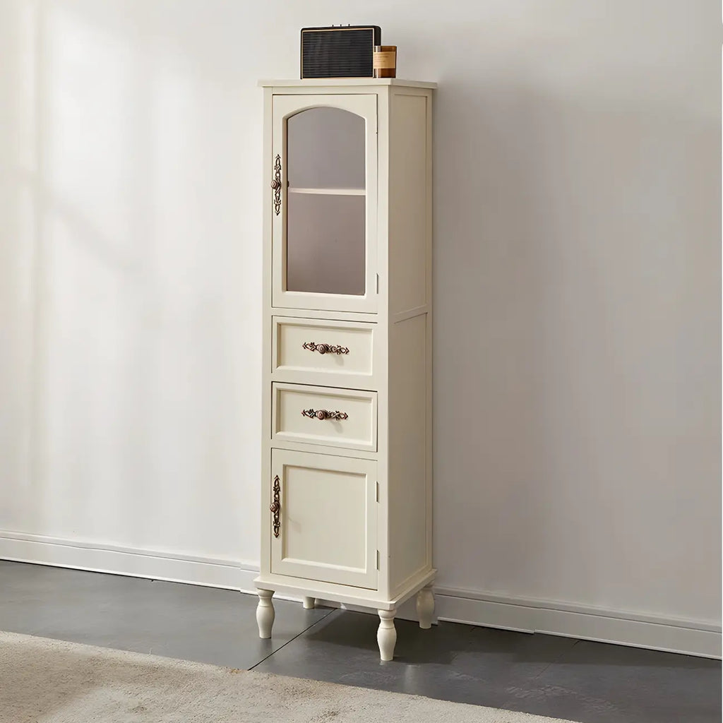 Antique Wooden Storage Walnut Narrow Buffet Cabinet