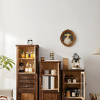 Antique Wooden Storage Walnut Narrow Buffet Cabinet