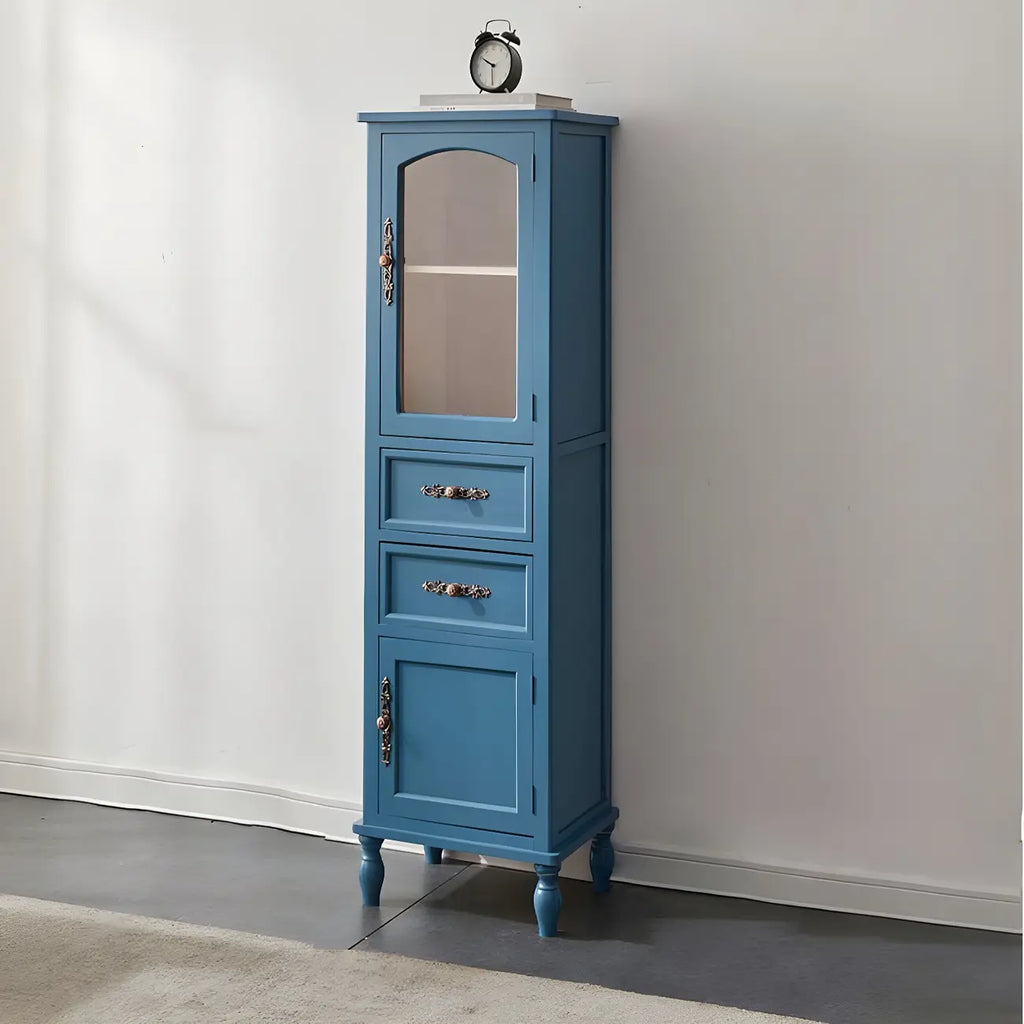 Antique Wooden Storage Walnut Narrow Buffet Cabinet