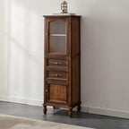 Antique Wooden Storage Walnut Narrow Buffet Cabinet