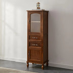 Antique Wooden Storage Walnut Narrow Buffet Cabinet