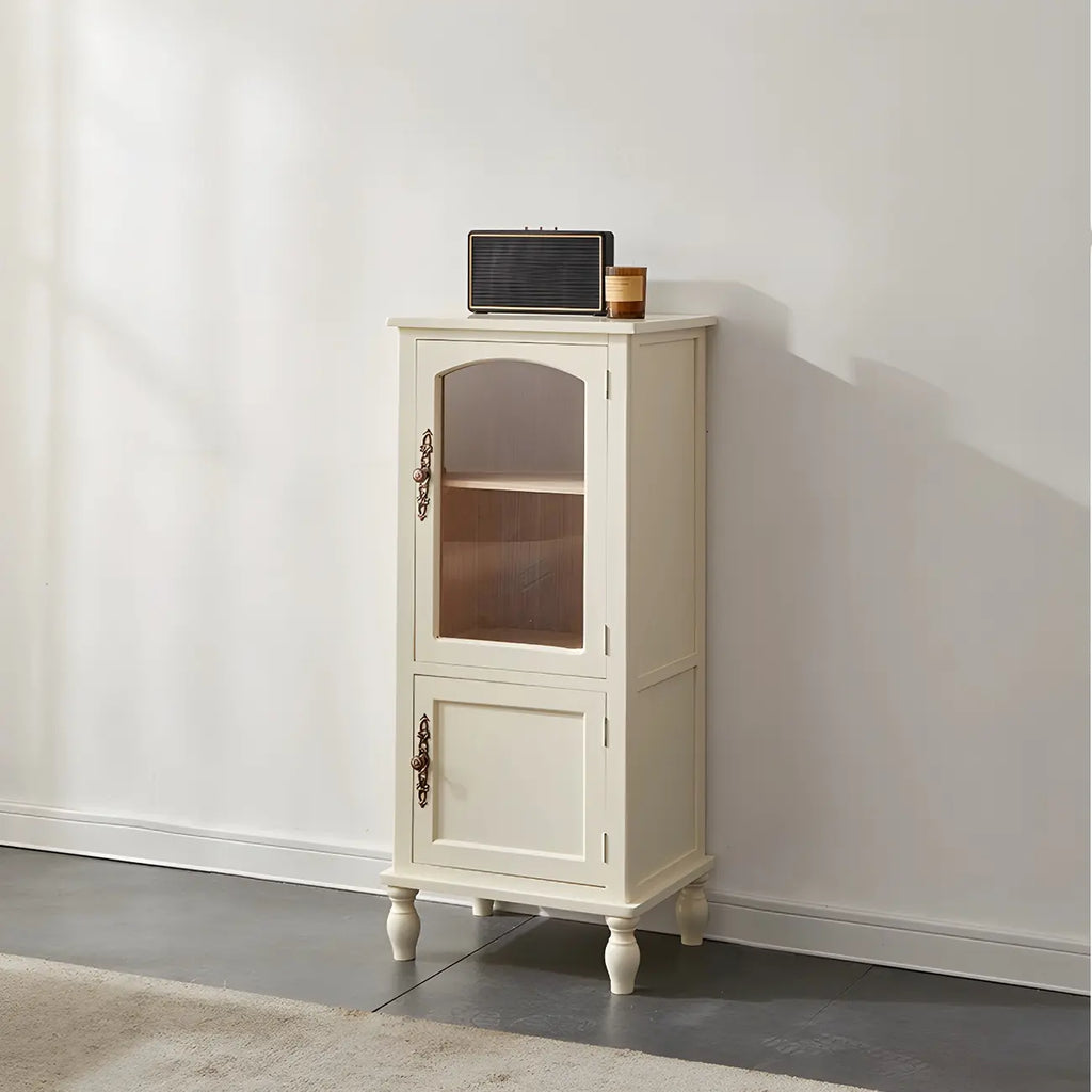 Antique Wooden Storage Walnut Narrow Buffet Cabinet