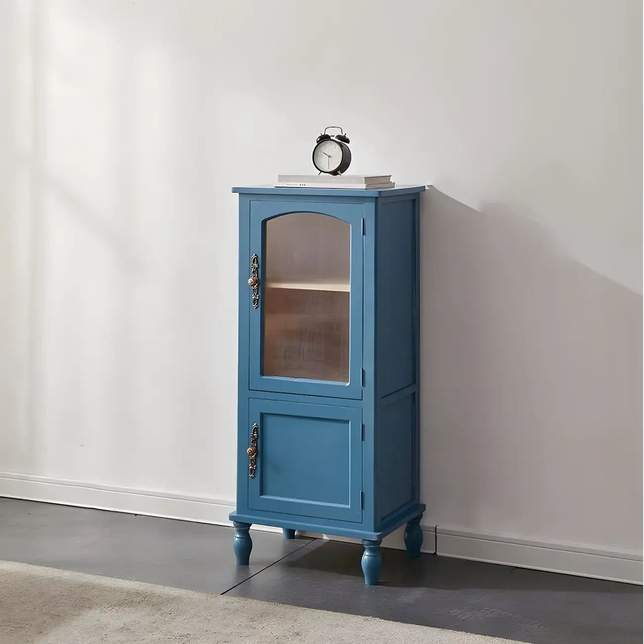 Antique Wooden Storage Walnut Narrow Buffet Cabinet