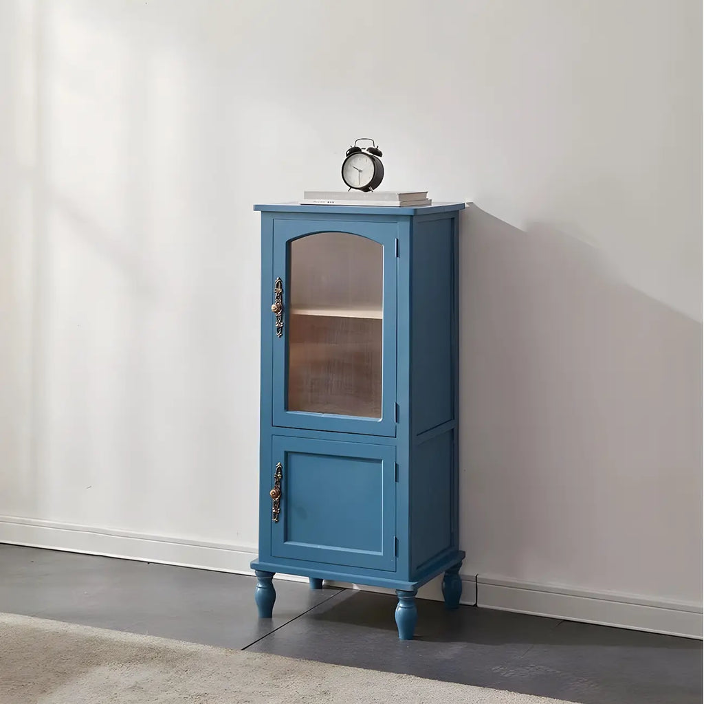 Antique Wooden Storage Walnut Narrow Buffet Cabinet