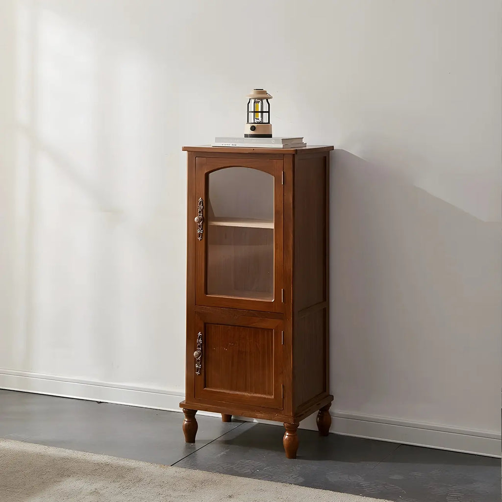 Antique Wooden Storage Walnut Narrow Buffet Cabinet