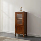 Antique Wooden Storage Walnut Narrow Buffet Cabinet