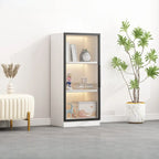 Simple Glass Wood Lighted Display Cabinet for Collections