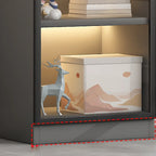 Simple Glass Wood Lighted Display Cabinet for Collections