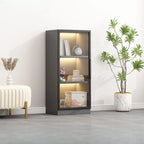 Simple Glass Wood Lighted Display Cabinet for Collections