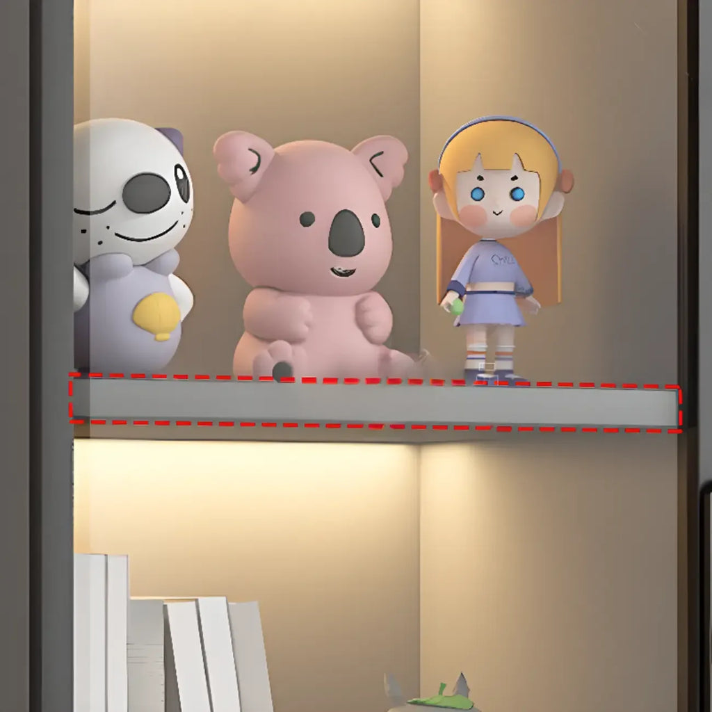 Simple Glass Wood Lighted Display Cabinet for Collections