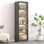 Simple Glass Wood Lighted Display Cabinet for Collections