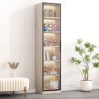 Simple Glass Wood Lighted Display Cabinet for Collections