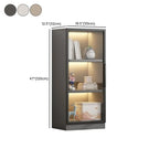 Simple Glass Wood Lighted Display Cabinet for Collections