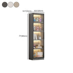 Simple Glass Wood Lighted Display Cabinet for Collections