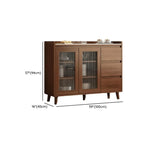 Freestanding Brown Stone-Top Cocoa Wood Sideboard with Doors