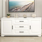 Modern Rectangular White 3-Drawer Wooden TV Stand