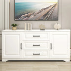 Modern Rectangular White 3-Drawer Wooden TV Stand