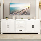 Modern Rectangular White 3-Drawer Wooden TV Stand