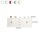 Modern Rectangular White 3-Drawer Wooden TV Stand