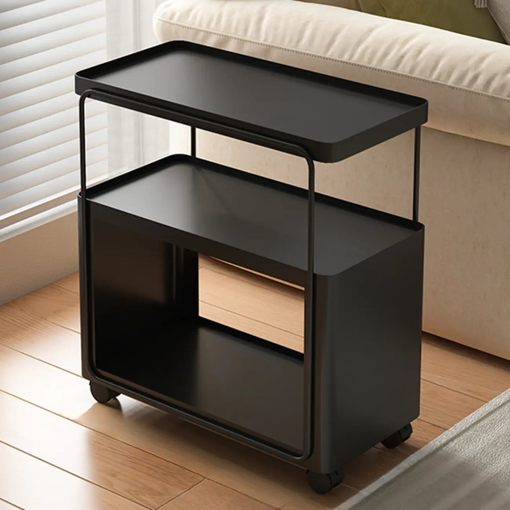 3-Tier Modern Acrylic Wheeled Storage Side Table Off-White