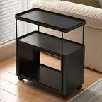 3-Tier Modern Acrylic Wheeled Storage Side Table Off-White